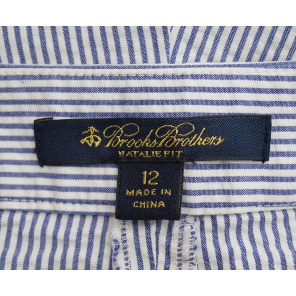 BROOKS BROTHERS NATALIE FIT SEERSUCKER CROPPED PANTS - Picture 6 of 8